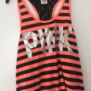 VS Pink striped tank top